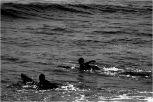 Swimming in Bay of Bengal in Puducherry